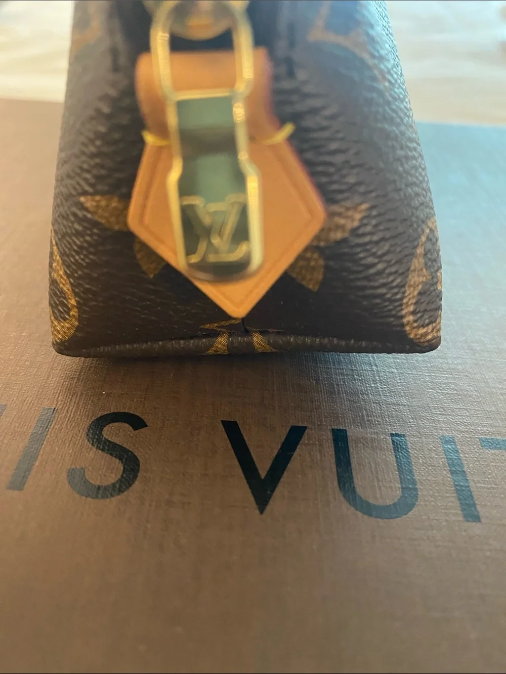Louis Vuitton Monogram Pattern Cosmetic Case - Brown & Gold Accents